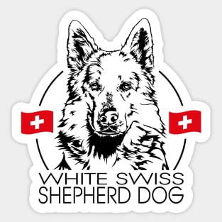 White Swiss Shepherd Dog Portrait Sticker